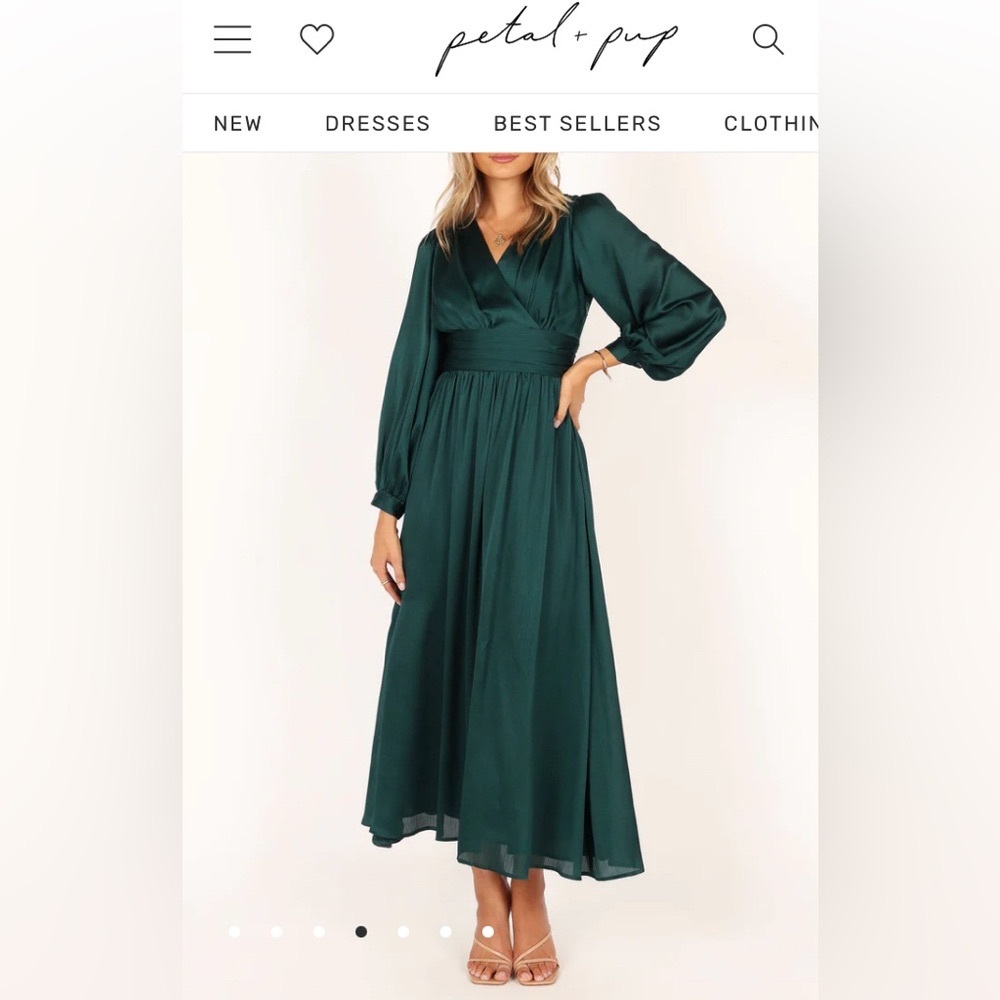 Petal & Pup Emerald Green Long Sleeve Maxi Dress